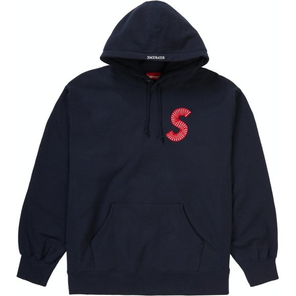 Supreme Other - NEW Supreme S Logo Hooded Navy Sweater FW20 XL